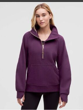 Lululemon Oversized  Half-Zip Funnel Neck Scuba - Dramatic Magenta/Gold~NWT
